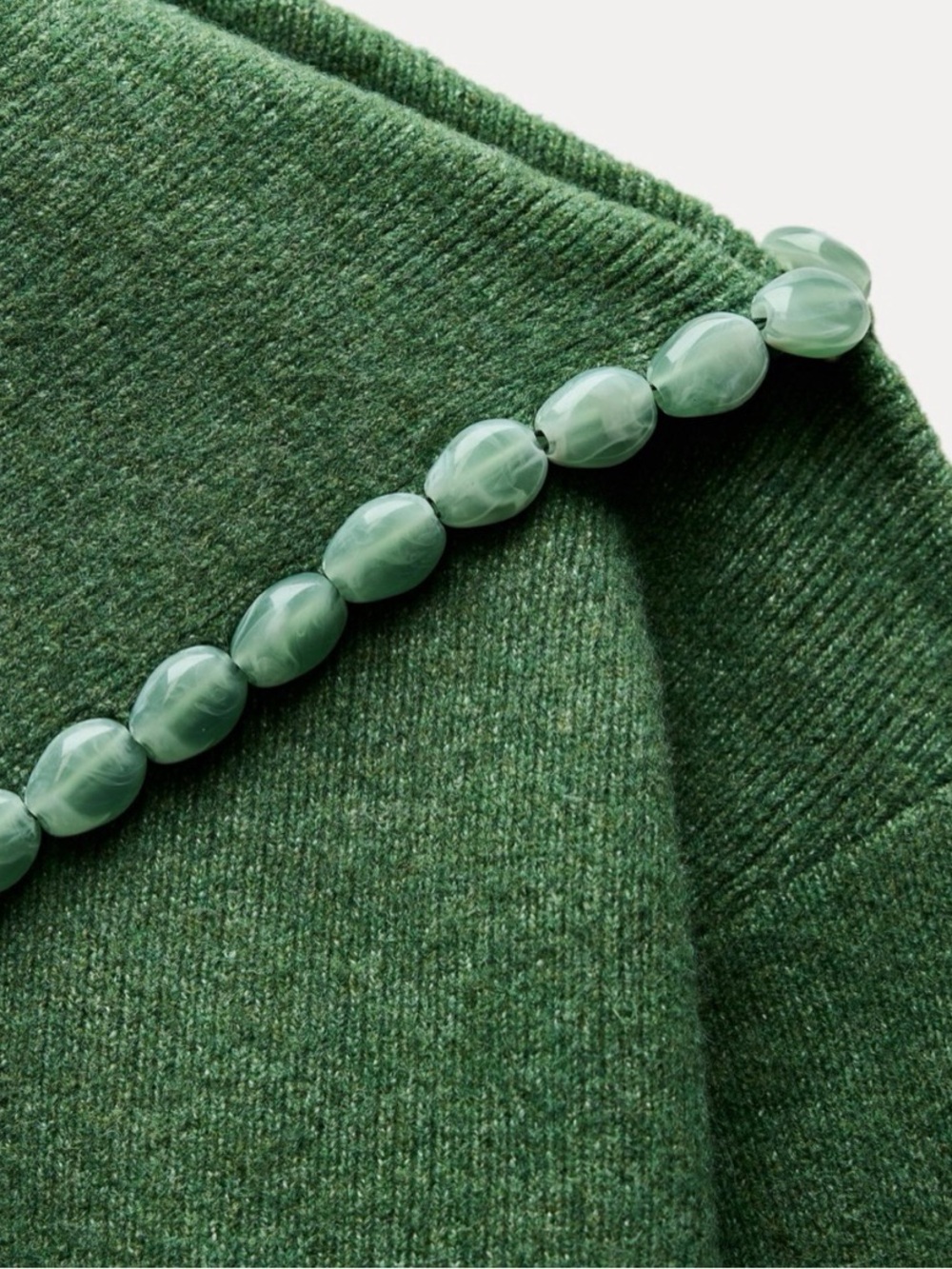 Zara Emerald Green Off-the-Shoulder Knit Sweater - Picture 5 of 5
